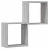 vidaXL Estantes cubo de pared 2 unidades gris sonoma 30x15x30 cm