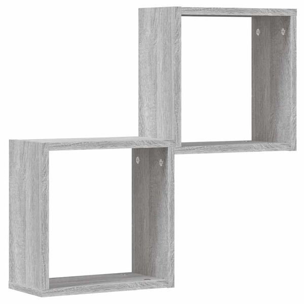 vidaXL Estantes cubo de pared 2 unidades gris sonoma 30x15x30 cm