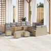 vidaXL Conjunto de sof&aacute;s de jard&iacute;n 14 pcs Beige rat&aacute;n sint&eacute;tico