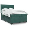 vidaXL Cama box spring con colch&oacute;n terciopelo verde oscuro 140x190 cm