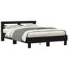 vidaXL Estructura de cama con LED Roble Negro 150 x 200 cm