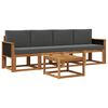 vidaXL Conjunto de sof&aacute;s de exterior 4 uds. Natural y Antracita