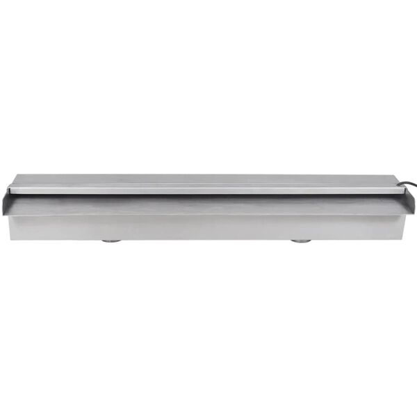 Fuente cascada rectangular LED para piscina acero inoxidable 60 cm