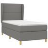 vidaXL Cama box spring con colch&oacute;n tela gris oscuro 100x200 cm
