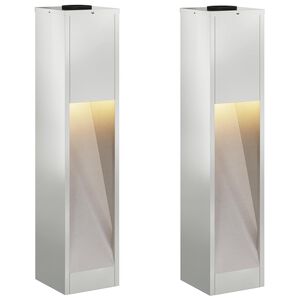 vidaXL Luz de Sendero LED Solar 2 uds. Blanco C&aacute;lido 18 x 18 x 80 cm