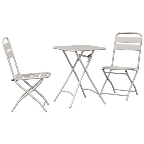 vidaXL Conjunto bistro 3 pcs Beige Acero