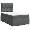 vidaXL Cama box spring con colch&oacute;n tela gris oscuro 120x200 cm