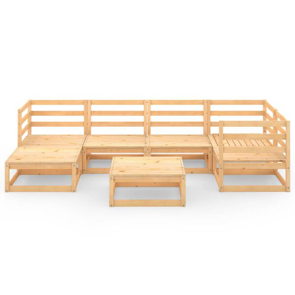 vidaXL Juego de muebles de jard&iacute;n 7 piezas madera maciza de pino