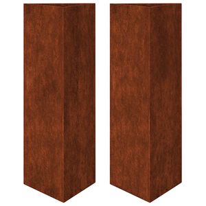 vidaXL Jardineras triangulares 2 uds acero oxidado 30x26x75 cm
