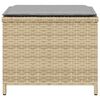 vidaXL Taburetes jardín cojines 4 uds ratán PE beige mezcla 40x40x35cm