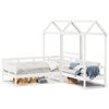 vidaXL Set de sof&aacute; cama con banco y techo madera pino blanco 80x200 cm