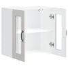 vidaXL Armario de cocina de pared con puerta de cristal "Kalmar" de, madera de ingeniería blanca brillante