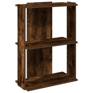 vidaXL Librer&iacute;a 3 estantes madera ingenier&iacute;a roble ahumado 60x30x80 cm