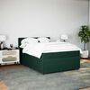 vidaXL Cama box spring con colch&oacute;n terciopelo verde oscuro 160x200 cm