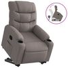 vidaXL Sill&oacute;n reclinable elevable tela gris taupe