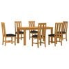 vidaXL Conjunto de comedor 7 uds. Negro Madera de Roble S&oacute;lido