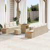 vidaXL Conjunto de sof&aacute;s de jard&iacute;n con coj&iacute;n 10 pcs Beige Polirat&aacute;n