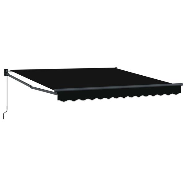 vidaXL Toldo Retr&aacute;ctil Manual Negro 350 x 250 cm Poli&eacute;ster y Aluminio
