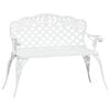 vidaXL Banco de jard&iacute;n de aluminio fundido blanco 108 cm