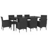 vidaXL Set de comedor de jard&iacute;n 9 pzas y cojines rat&aacute;n sint&eacute;tico negro