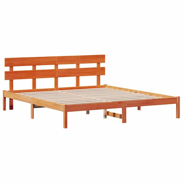 vidaXL Estructura de cama Marrón 180 x 200 cm Madera maciza de Pino