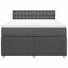 vidaXL Cama box spring con colch&oacute;n tela gris oscuro 140x200 cm