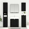 vidaXL Gabinete de Ba&ntilde;o con puerta Roble Negro 64,5 x 33,5 x 59 cm
