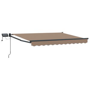 vidaXL Toldo manual retr&aacute;ctil con LEDs Topo 100% Poli&eacute;ster y Aluminio