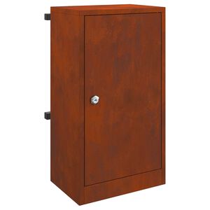vidaXL Buz&oacute;n con puerta Oxidado 30 x 20 x 55 cm Acero autopatinable