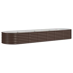 vidaXL Jardinera arriate acero galvanizado marr&oacute;n 296x80x36 cm