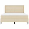 vidaXL Cama tipo Box Spring con colch&oacute;n Crema 180 x 200 cm tela