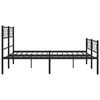 vidaXL Estructura cama sin colch&oacute;n con estribo metal negro 140x200 cm