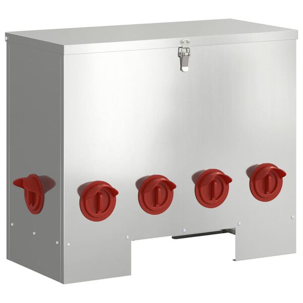 vidaXL Comedero para pollos Plateado 60,5 x 29 x 51 cm