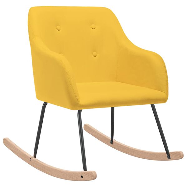 vidaXL Silla mecedora de tela amarilla