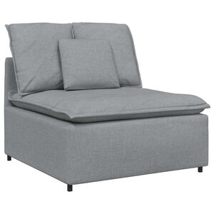 vidaXL M&oacute;dulo central de sof&aacute; modular con cojines, gris claro, 100 cm