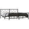 vidaXL Estructura cama sin colch&oacute;n con estribo metal negro 183x213 cm