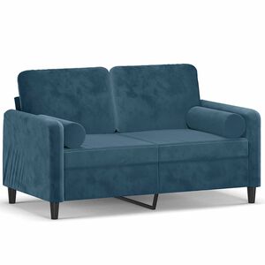 vidaXL Sof&aacute; de 2 plazas con cojines terciopelo azul 120 cm