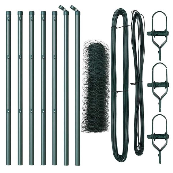 vidaXL Poste de Valla Verde 10 x 0,8 m (malla de 50 mm) Acero y PVC