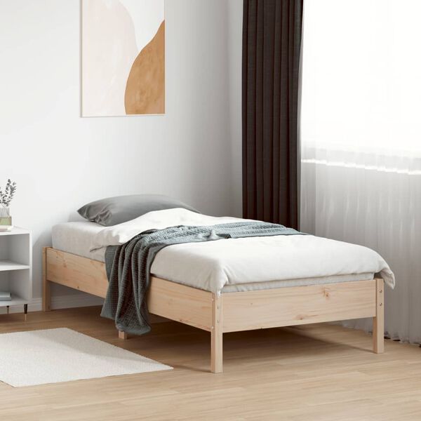 vidaXL Estructura de cama sin colch&oacute;n madera maciza de pino 90x190 cm