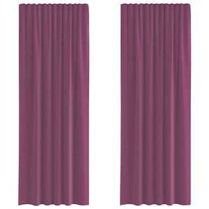 vidaXL Cortinas de gasa con trabillas 2 uds morado 140x260 cm