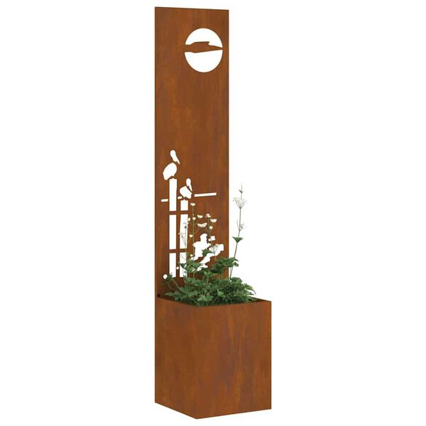 vidaXL Pantalla de Privacidad para Jardín Calado Oxidado 32 x 140 cm