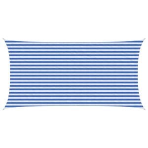 vidaXL Toldo Vela 2,5 x 4,5 m HDPE Rectangular Azul y Blanco