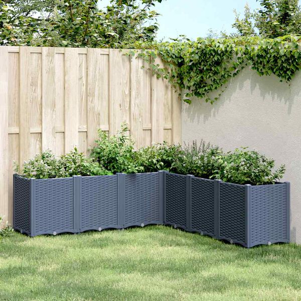 vidaXL Jardinera PP azul gris 160x160x53 cm