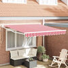 vidaXL Toldo Retr&aacute;ctil Rojo y Blanco 300 x 250 cm Poli&eacute;ster, Metal