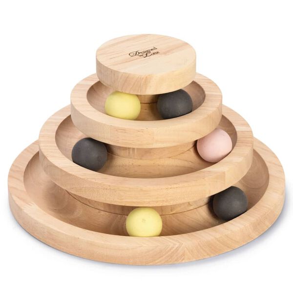 Designed by Lotte Torre de juegos para gatos Mia madera 26x14,5 cm