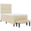 vidaXL Cama tipo Box Spring con colch&oacute;n Crema 100 x 200 cm tela