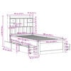 vidaXL Cama con estanter&iacute;a sin colch&oacute;n madera maciza blanco 90x200 cm
