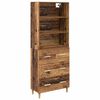 vidaXL Aparador alto Madera envejecida 69,5 x 32,5 x 180 cm