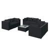 vidaXL Set de muebles de jard&iacute;n 7 pzas y cojines rat&aacute;n sint&eacute;tico negro