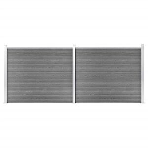 vidaXL Set de panel de valla WPC gris 353x146 cm